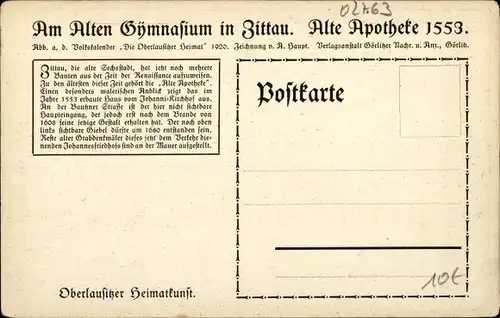 Künstler Ak Haupt, A., Zittau in Sachsen, Am Alten Gymnasium