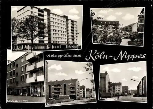 Ak Nippes Köln am Rhein, Ravensburger Straße, Schiefersburger Weg, Hochhaus
