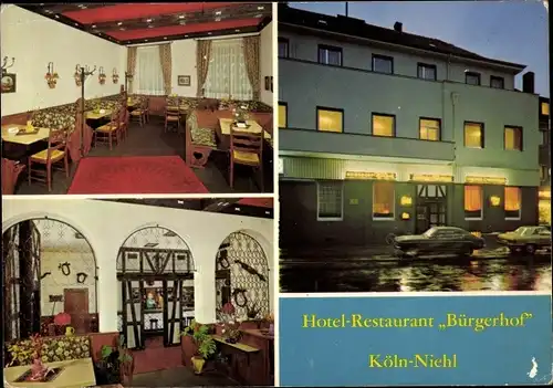 Ak Niehl Köln am Rhein, Hotel-Restaurant Bürgerhof