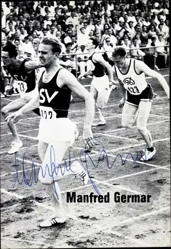 Ak Läufer Manfred Germar, Zieleinlauf