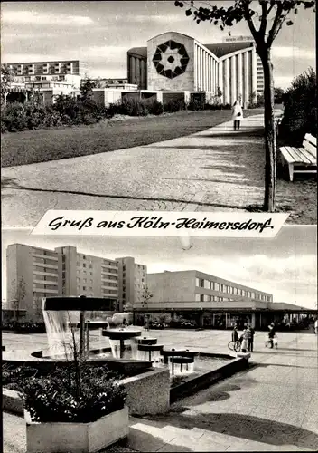 Ak Heimersdorf Chorweiler Köln, Ortspartie mit Brunnen