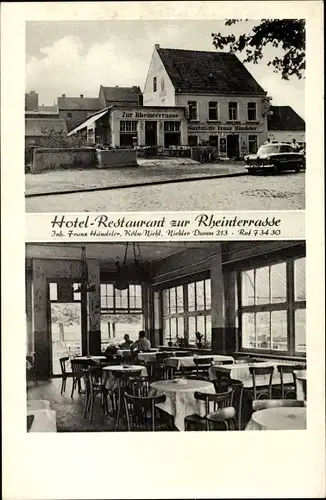 Ak Niehl Köln am Rhein, Hotel-Restaurant zur Rheinterrasse