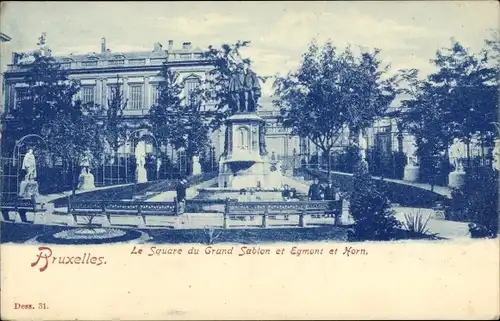 Ak Bruxelles Brüssel, Le Square du Grand Sablon et Egmont et Horn