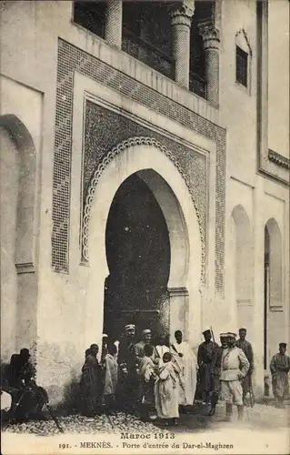 Ak Meknès Marokko, Porte d'entree du Dar-el-Maghzen