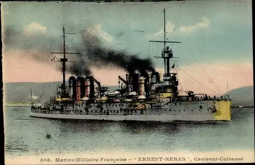 Ak Französisches Kriegsschiff Ernest Renan, Croiseur