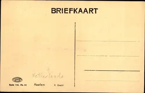 Ak Haarlem Nordholland Niederlande, N Gracht