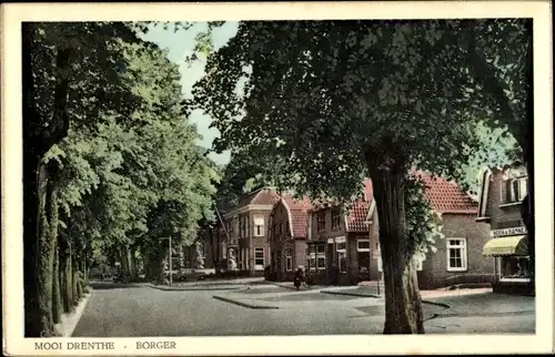 Ak Borger Drenthe Niederlande, Ortspartie