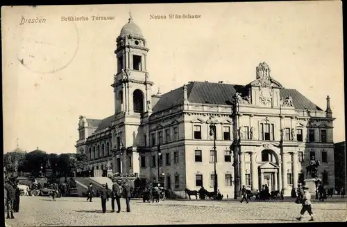 Ak Dresden Altstadt, Brühlsche Terrasse, Neues Ständehaus