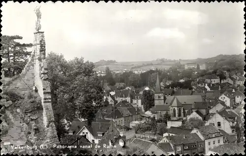 Ak Valkenburg Limburg Niederlande, Panorama vanaf de Ruine