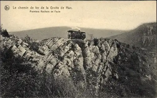 Ak Han sur Lesse Wallonien Namur, Le chemin de fer de la Grotte, Premiers Rochers de Faule