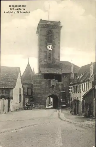 Ak Wasselonne Wasselnheim Elsass Bas Rhin, Schlosshof, Schlossturm