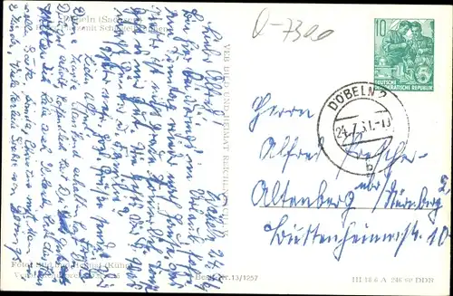 Ak Döbeln in Mittelsachsen, Platz mit Brunnen