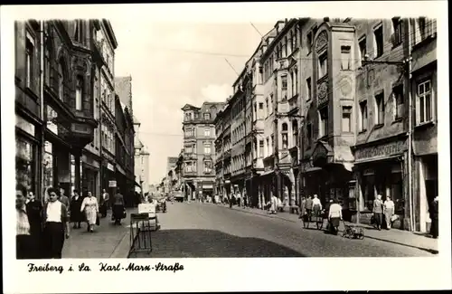 Ak Freiberg im Kreis Mittelsachsen, Karl Marx Straße