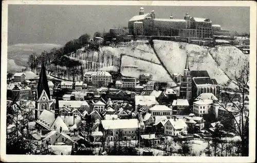 Ak Kulmbach in Oberfranken, Ortsansicht, Schloss, Winteransicht, Kirche, Schnee