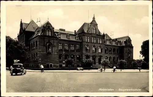 Ak Holzminden an der Weser, Baugewerkschule, Außenansicht