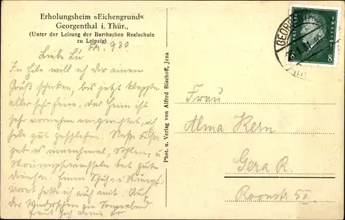 Ak Georgenthal in Thüringen, Erholungsheim Eichengrund