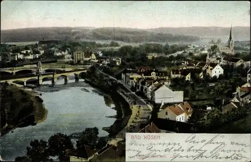 Ak Bad Kösen Naumburg an der Saale, Panorama, Brücke