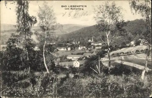 Ak Bad Liebenstein Thüringen, Ortschaft vom Aschenberg gesehen