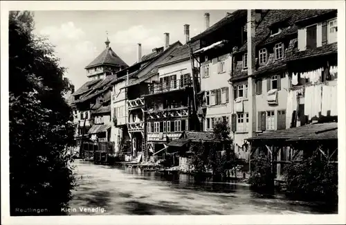 Ak Reutlingen in Württemberg, Klein Venedig, Häuser am Fluss