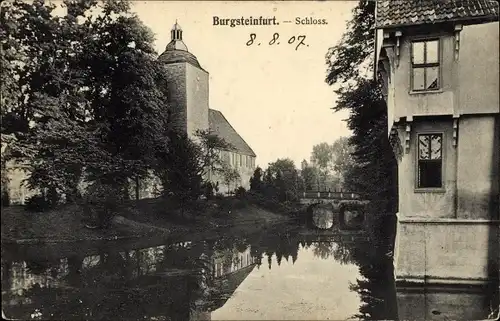 Ak Burgsteinfurt Steinfurt im Münsterland, Schloss, Gewässer