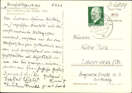 Ak Leutenberg in Thüringen, Methodistenkirche