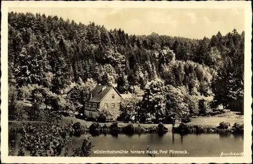 Ak Pößneck in Thüringen, Wüstenhofsmühle, hintere Heide