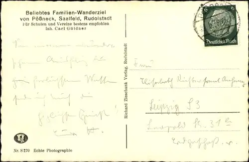 Ak Pößneck in Thüringen, Wüstenhofsmühle, hintere Heide