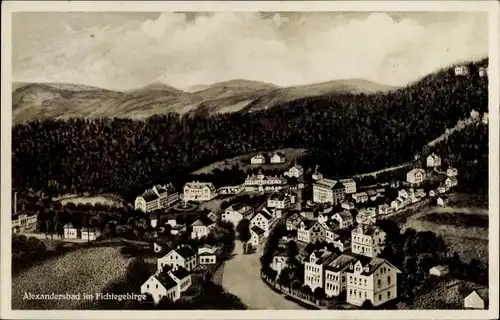Ak Alexandersbad im Fichtelgebirge, Gesamtansicht der Ortschaft