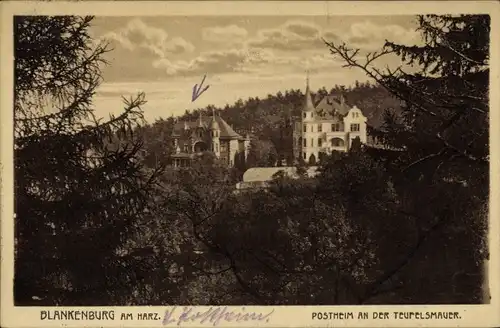 Ak Blankenburg am Harz, Postheim an der Teufelsmauer