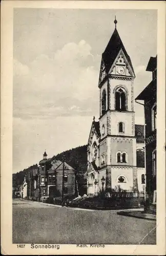 Ak Sonneberg in Thüringen, Kath. Kirche, Außenansicht
