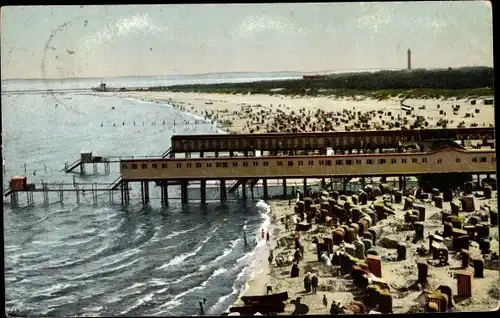 Ak Świnoujście Swinemünde Pommern, Blick auf Herrenbad und Strand