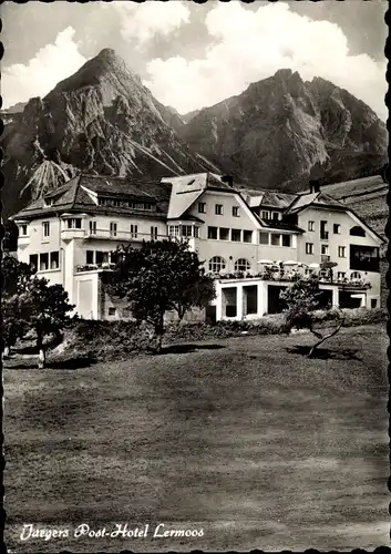 Ak Lermoos in Tirol, Jägers Post Hotel
