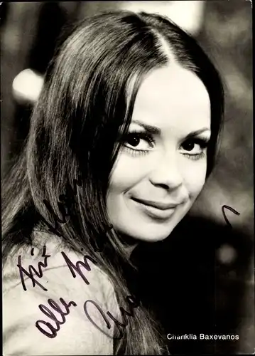 Ak Schauspielerin Chariklia Baxevanos, Portrait, Autogramm