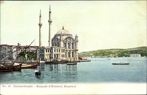 Ak Konstantinopel Istanbul Türkei, Mosquee d'Ortakeul, Bosphore