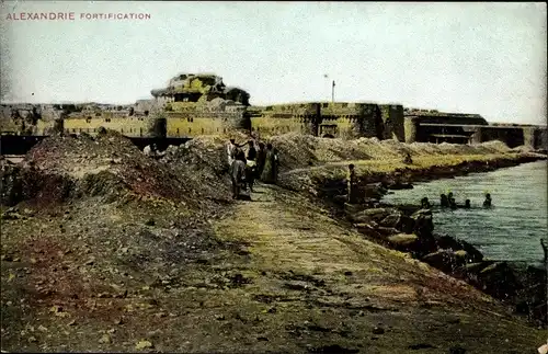 Ak Alexandria Ägypten, Fortification, Festung, Küste