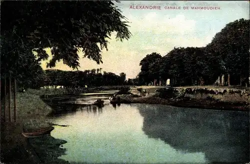 Ak Alexandria Ägypten, Canale de Mahmoudieh, Mahmoudiyah Canal