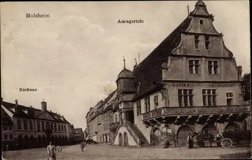Ak Molsheim Elsass Bas Rhin, Amtsgericht, Rathaus