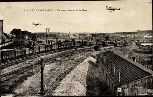 Ak Brainville Meurthe et Moselle, Embranchement de la Gare, Flieger