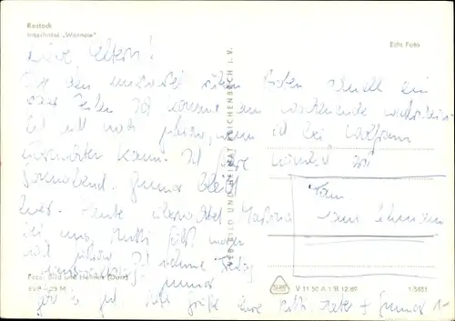 Ak Rostock, Straßenpartie am Interhotel Warnow, Restaurant