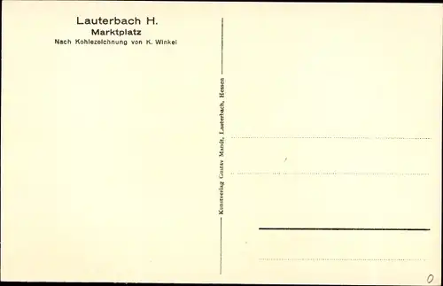 Künstler Ak Winkel, Karl, Lauterbach an der Lauter Hessen, Marktplatz