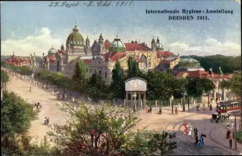 Ak Dresden, Ausstellungspalast, Internationale Hygieneausstellung 1911