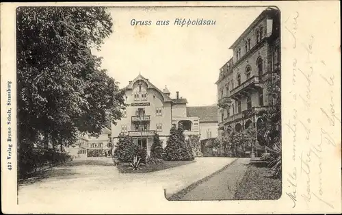 Ak Bad Rippoldsau Schapbach im Schwarzwald, Ortsansicht, Platz, Häuser