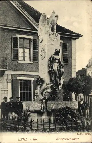 Ak Kehl am Rhein Ortenaukreis Baden Württemberg, Blick auf Kriegerdenkmal