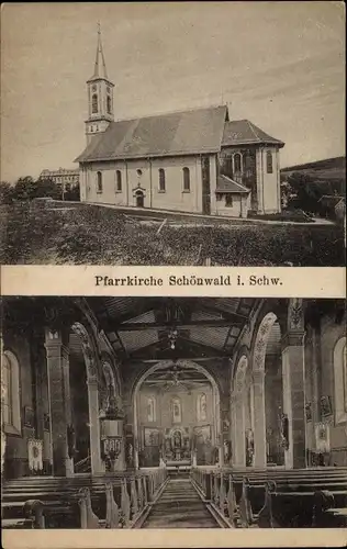 Ak Schönwald im Schwarzwald, Pfarrkirche