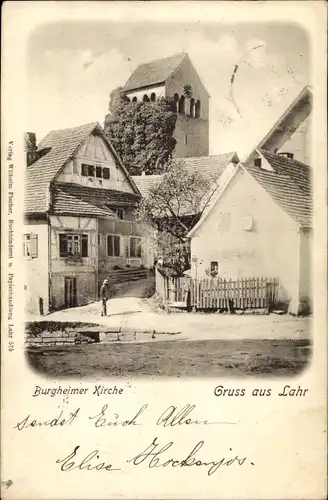 Ak Lahr im Schwarzwald Baden, Burgheimer Kirche