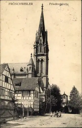 Ak Frœschwiller Froeschwiller Fröschweiler Elsass Bas Rhin, Friedenskirche