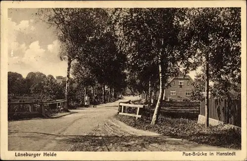 Ak  Hanstedt in der Lüneburger Heide, Aue-Brücke