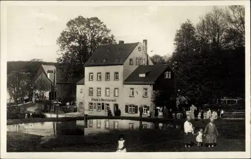 Ak Oberhermersdorf Chemnitz Sachsen, Stopps Restaurant, Teich