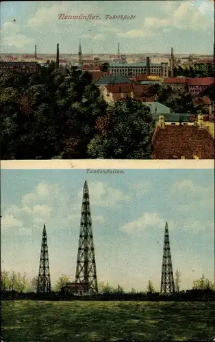 Ak Neumünster in Holstein, Panorama, Funkenstation