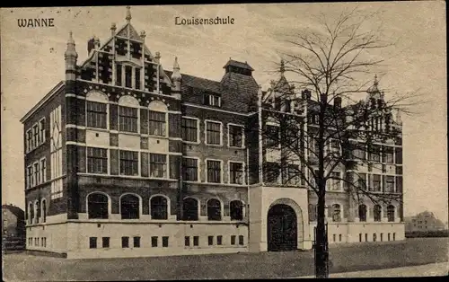 Ak Wanne Herne im Ruhrgebiet Nordrhein Westfalen, Blick auf die Louisenschule